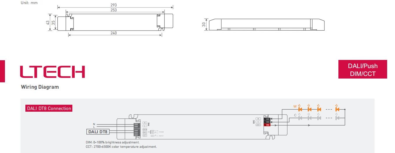 ltech lm-100-24-g2d2 24v cv dali dt8 dim dimmable driver