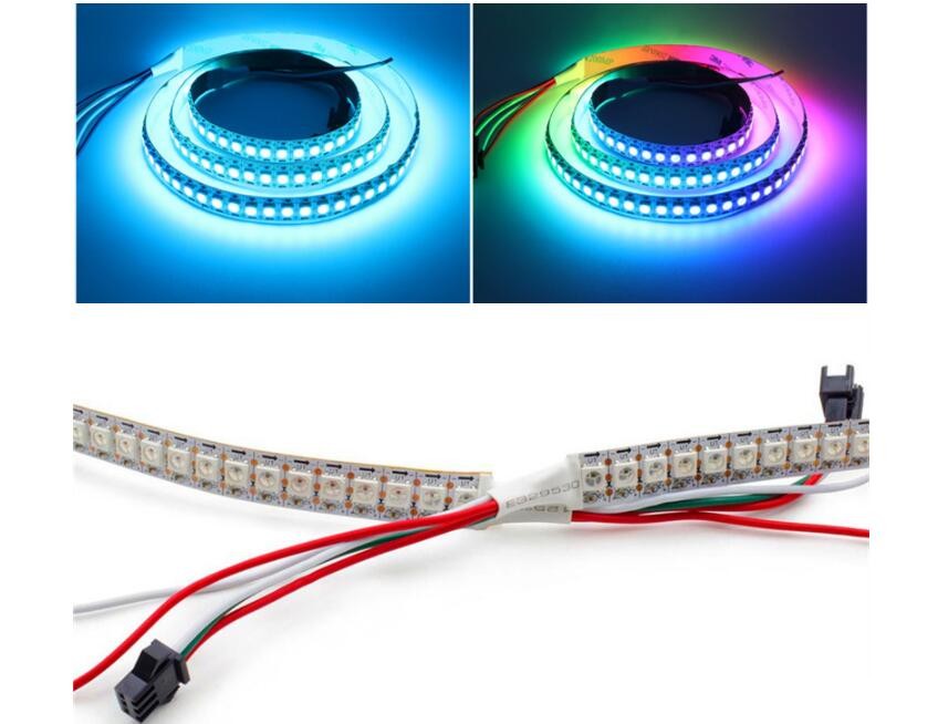 WS2812B LED Strip 144 LEDs M Individually Addressable 5V 1M 2812b Light